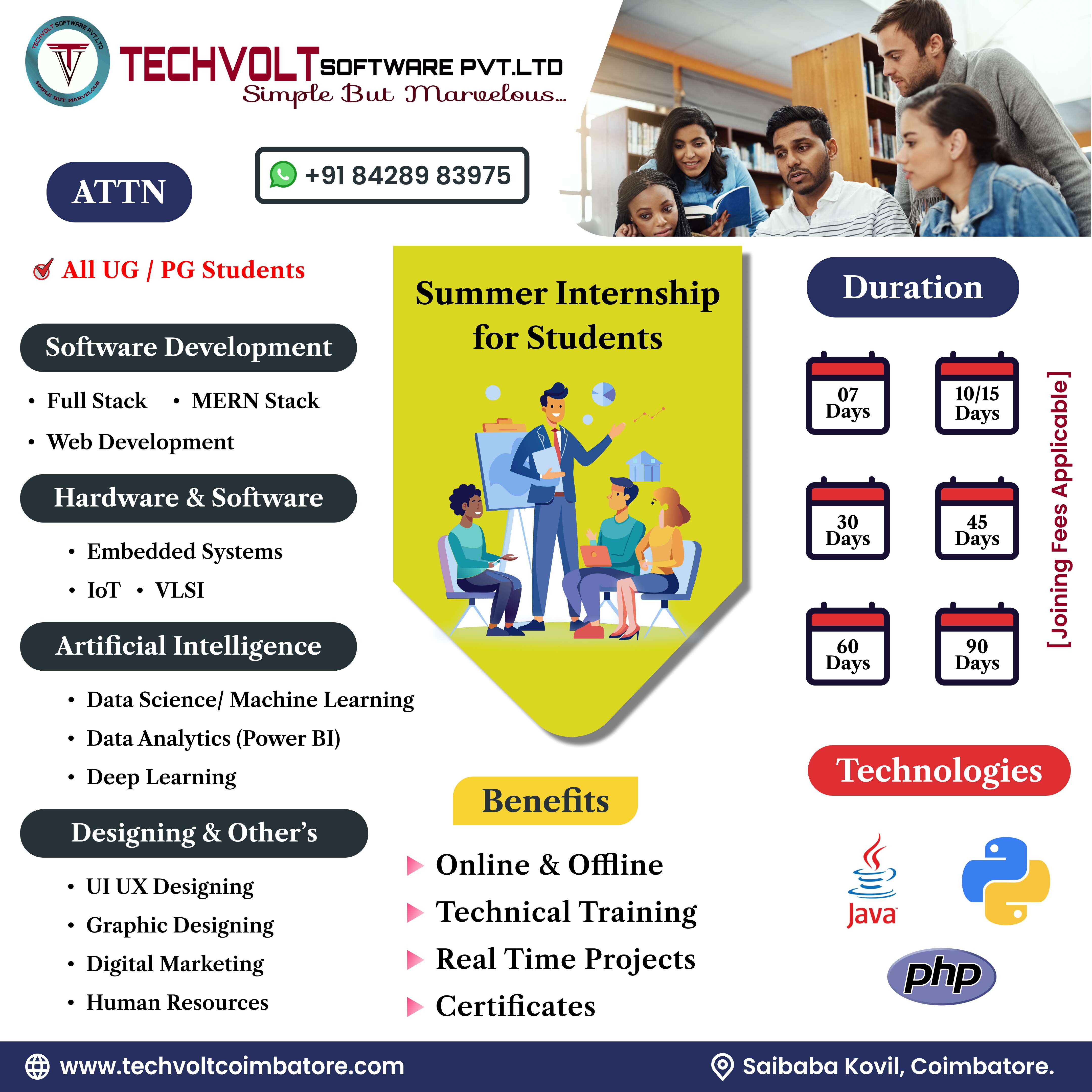 UI/UX Designing|Machine Learning|Engineering Students Internship|Online Intern|Summer Job Seekers